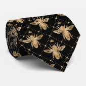 Cravate Motif d'abeille noire froide (Roulé)