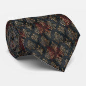 Cravate Motif Damask Noir Or Persan (2) (Roulé)