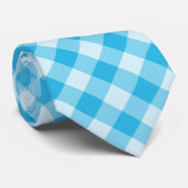 Cravate Motif Damier Bleu (Roulé)