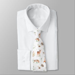 Cravate Motif d'amis animaux de bois mignon