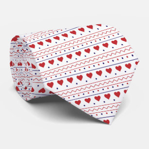 Cravate Motif d'amour de la Saint-Valentin cœur rouge