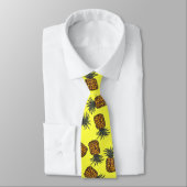 Cravate motif d'ananas tropical peint à la main (Attaché)
