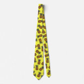 Cravate motif d'ananas tropical peint à la main (Devant)