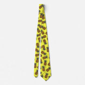 Cravate motif d'ananas tropical peint à la main (Dos)