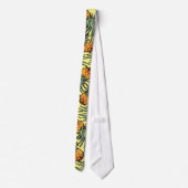 Cravate Motif d'ananas tropical sur jaune (Dos)