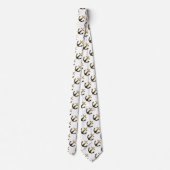 Cravate Motif d'ancre à faux éclat or blanc (2 faces) (Dos)