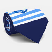 Cravate Motif d'Ancre Bleu et blanc de la marine nautique (Roulé)