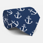 Cravate Motif d'ancre nautique (Roulé)