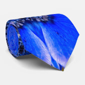 Cravate Motif d'anémone du Jardin bleu (Roulé)