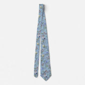 Cravate Motif d'anémones de tulipes bleues et blanches   (Dos)