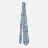Cravate Motif d'anémones de tulipes bleues et blanches (Dos)