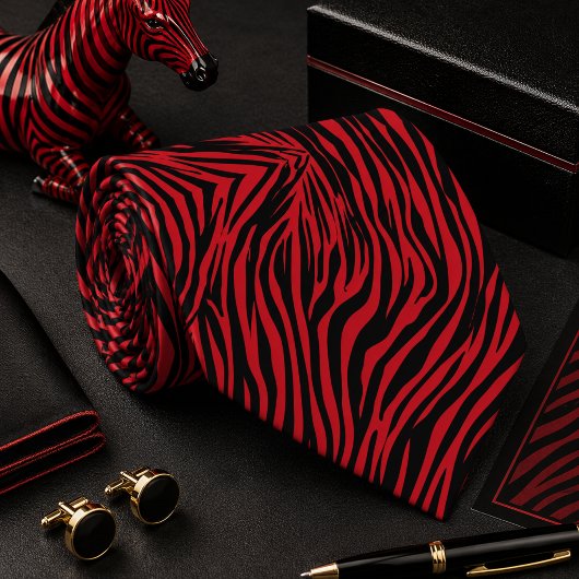 Cravate Motif d'animal sauvage zèbre classique
