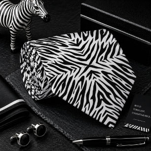 Cravate Motif d'animal sauvage zèbre classique