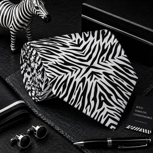 Cravate Motif d'animal sauvage zèbre classique