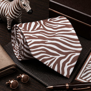 Cravate Motif d'animal sauvage zèbre classique