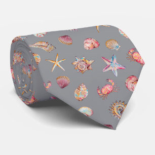 Cravate Motif d'animaux marins à l'aquarelle