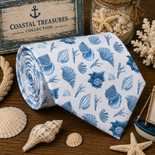 Cravate Motif d'animaux marins à l'aquarelle
