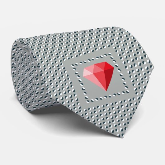 Cravate Motif dansant Illusion d'optique Rubis  (Roulé)
