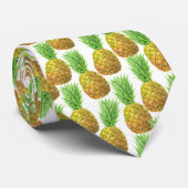 Cravate Motif d'aquarelle ananas (Roulé)