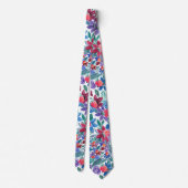 Cravate Motif d'aquarelle aux fraises florales (Dos)