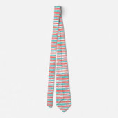 Cravate Motif d'aquarelle côtière à rayures de corail (Dos)