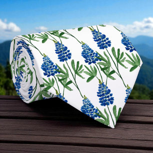Cravate Motif d'aquarelle Fleur sauvage Bluebonnet Texas