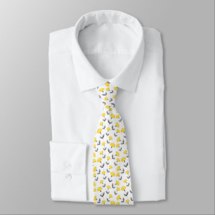 Cravate Motif d'aquarelle gris jaune