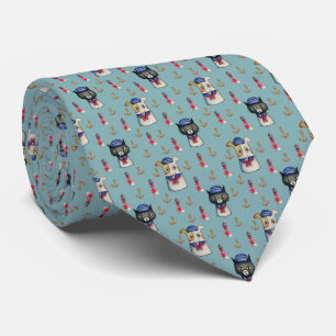 Cravate Motif d'aquarelle nautique pour chats et chiens