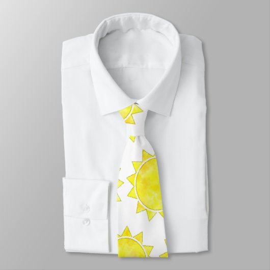 Cravate Motif d'aquarelle solaire jaune (Attaché)