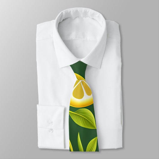 Cravate Motif d'aquarelle verte Citrus Lime (Attaché)