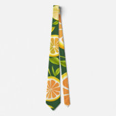 Cravate Motif d'aquarelle verte Citrus Lime (Devant)