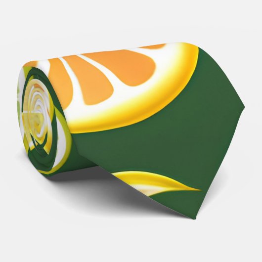 Cravate Motif d'aquarelle verte Citrus Lime (Roulé)