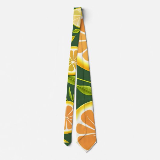 Cravate Motif d'aquarelle verte Citrus Lime (Dos)