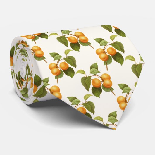 Cravate Motif d'aquarelle vintage Orange Apricots (Roulé)