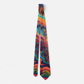 Cravate Motif d'art Abstrait coloré Retro Trippy Cool (Dos)
