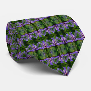 Cravate Motif d'art Abstrait de l'Iris violet