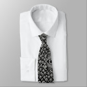Cravate motif d'art abstrait noir et gris (Attaché)