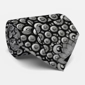 Cravate motif d'art abstrait noir et gris (Roulé)