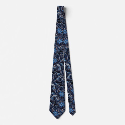 Cravate Motif d'art bleu bleu bleu marine bleu marine (Devant)