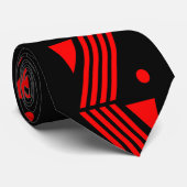 Cravate motif d'art déco en rouge et le noir (Roulé)