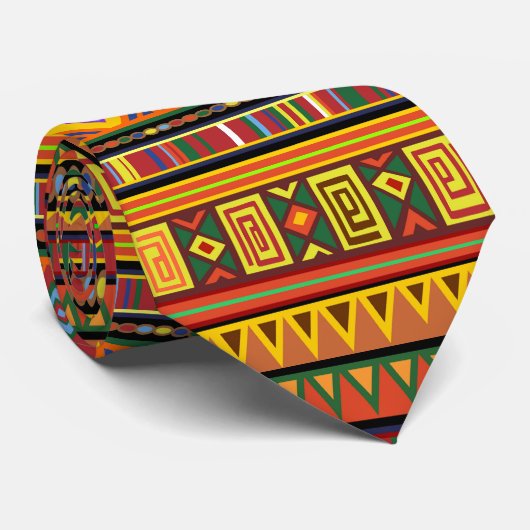 Cravate Motif d'art ethnique en Afrique (Roulé)