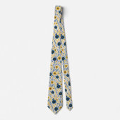 Cravate Motif d'art floral méditerranéen ethnique élégant (Devant)