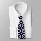 Cravate Motif d'art fractal moderne abstrait bleu blanc (Attaché)