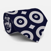 Cravate Motif d'art fractal moderne abstrait bleu blanc (Roulé)