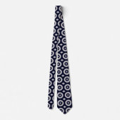 Cravate Motif d'art fractal moderne abstrait bleu blanc (Dos)