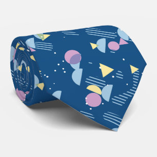 Cravate Motif d'art géométrique abstrait moderne des année