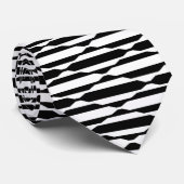 Cravate Motif d'art moderne moderne noir et blanc (Roulé)