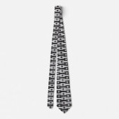 Cravate Motif d'art moderne moderne noir et blanc (Dos)