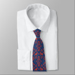 Cravate Motif d'art populaire Dala Rouge et Bleu<br><div class="desc">Une cravate festive et amusante avec un motif de chevaux Dala suédois et décorations de style art populaire est Scandi cool en rouge classique et bleu marine. Personnalisez avec votre propre message et customisez avec un nom pour un cadeau vraiment unique de cette fête.</div>