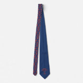 Cravate Motif d'art populaire Dala Rouge et Bleu (Dos)